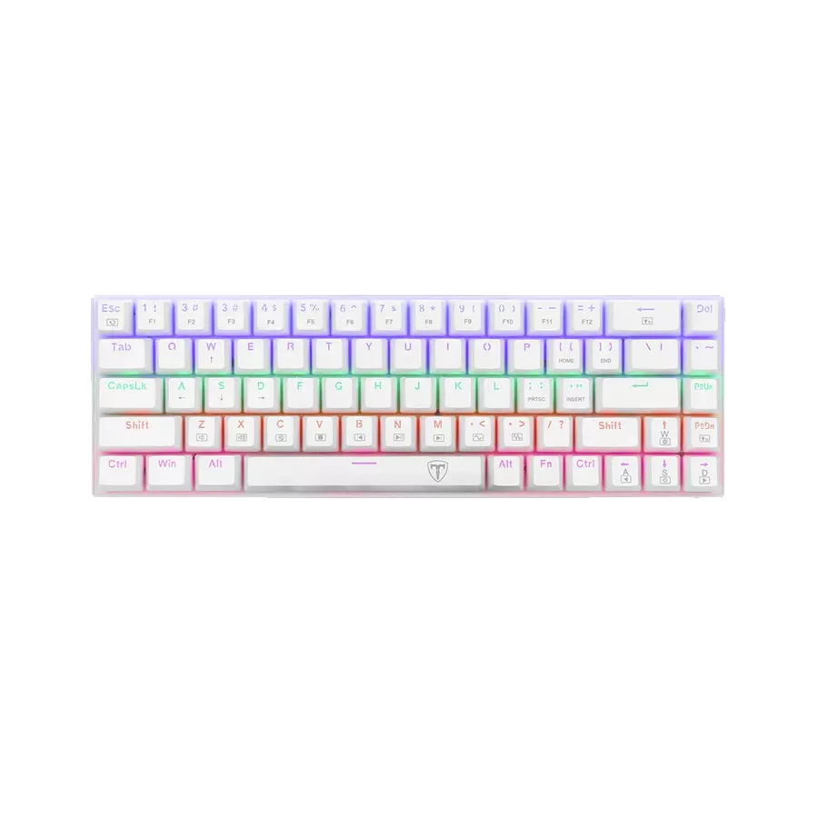 T-Dagger Viator T-TGK325 White Wired Rainbow Mechanical Gaming Keyboard